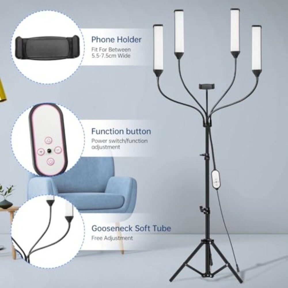 Four-arm RGB LED Photography Light, Equipped with a Tripod Mount, Photography Ba - Picture 6 of 8